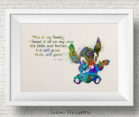 Bleu Point Citation De Lilo Et Stitch Disney Aquarelle Etsy