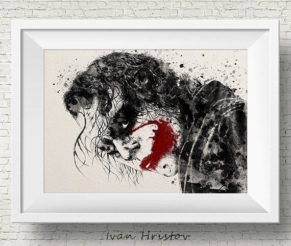 Heide Ledger Inspiriert Joker Von Batman Aquarell Malerei Etsy