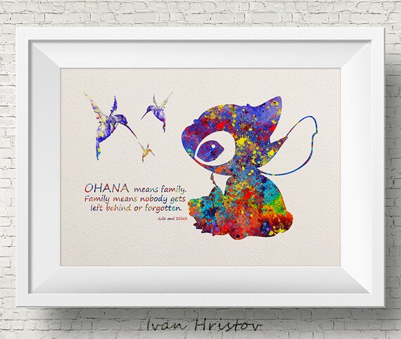Stitch Citation De Lilo Et Stitch Disney Aquarelle Etsy
