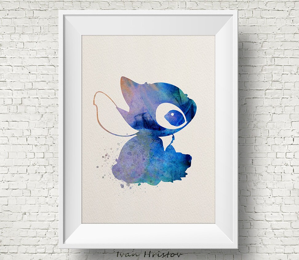 Lilo and Stitch Watercolor illustrations Art Print for Kids | Etsy