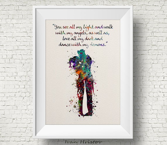Joker And Harley Quinn Inspired Quote Colorful 3 Watercolor Etsy