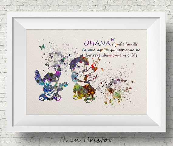 Point Francais Citation De Lilo Et Stitch Disney Aquarelle Etsy