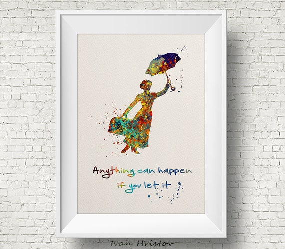 Mary Poppins 1 Citation Inspiree Illustrations Disney Etsy