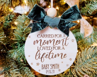 Baby Infant Loss Remembrance Engraved Wood Christmas Ornament