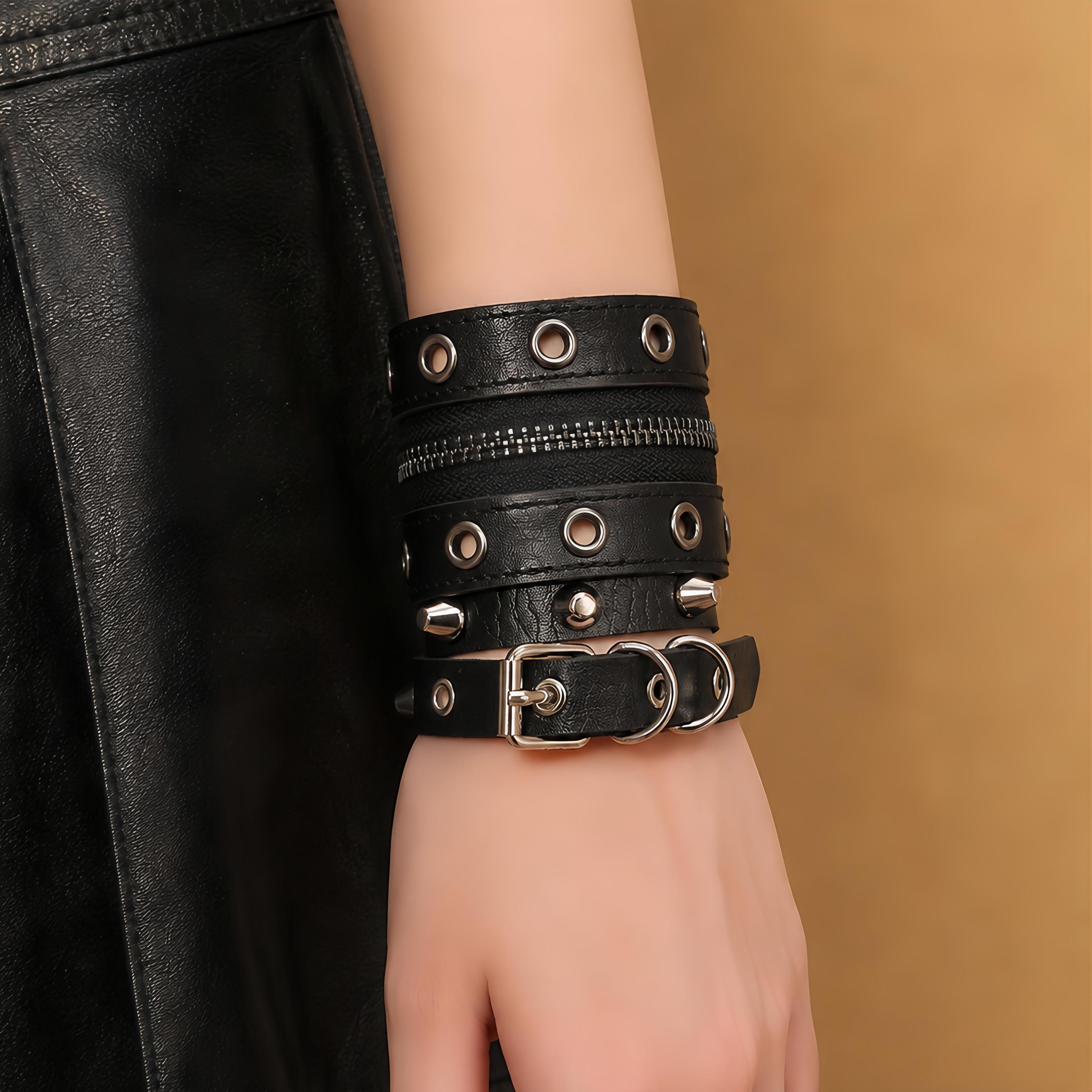Studded Leather Cuff - Etsy