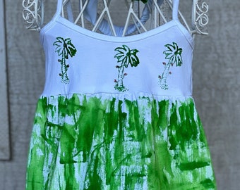 SALE! Girls dress Hawaii dress Hand painted dress Kauai Hawaii dress Kauai dress Palm tree dress