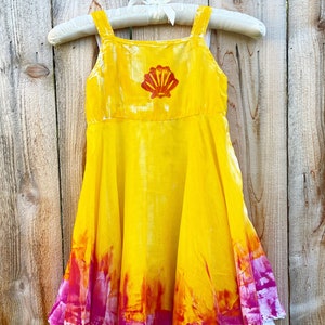 Girls Twirl Dress 2T-8 Ombre Dress Kauai Hawaii Hand Painted Dress Cotton Dress Birthday Dress Valentines Day sunrise (shell)