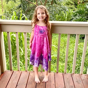 Girls Twirl Dress 2T-8 Ombre Dress Kauai Hawaii Hand Painted Dress Cotton Dress Birthday Dress Valentines Day image 6