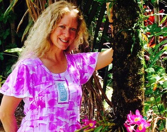 Tunic and leggings legging set Short sleeve tunic S-3X cotton woman fashion hand painted Kauai Hawaii