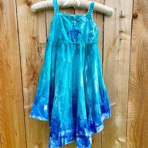 Girls Twirl Dress 2T-8 Ombre Dress Kauai Hawaii Hand Painted Dress Cotton Dress Birthday Dress Valentines Day under the sea blue