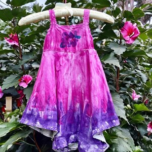 Girls Twirl Dress 2T-8 Ombre Dress Kauai Hawaii Hand Painted Dress Cotton Dress Birthday Dress Valentines Day hibiscus dream pink