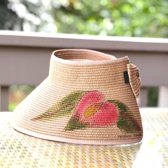 Hand-Painted Straw Sun Hat or Visor - easy to pack from Kaua’i Hawaii