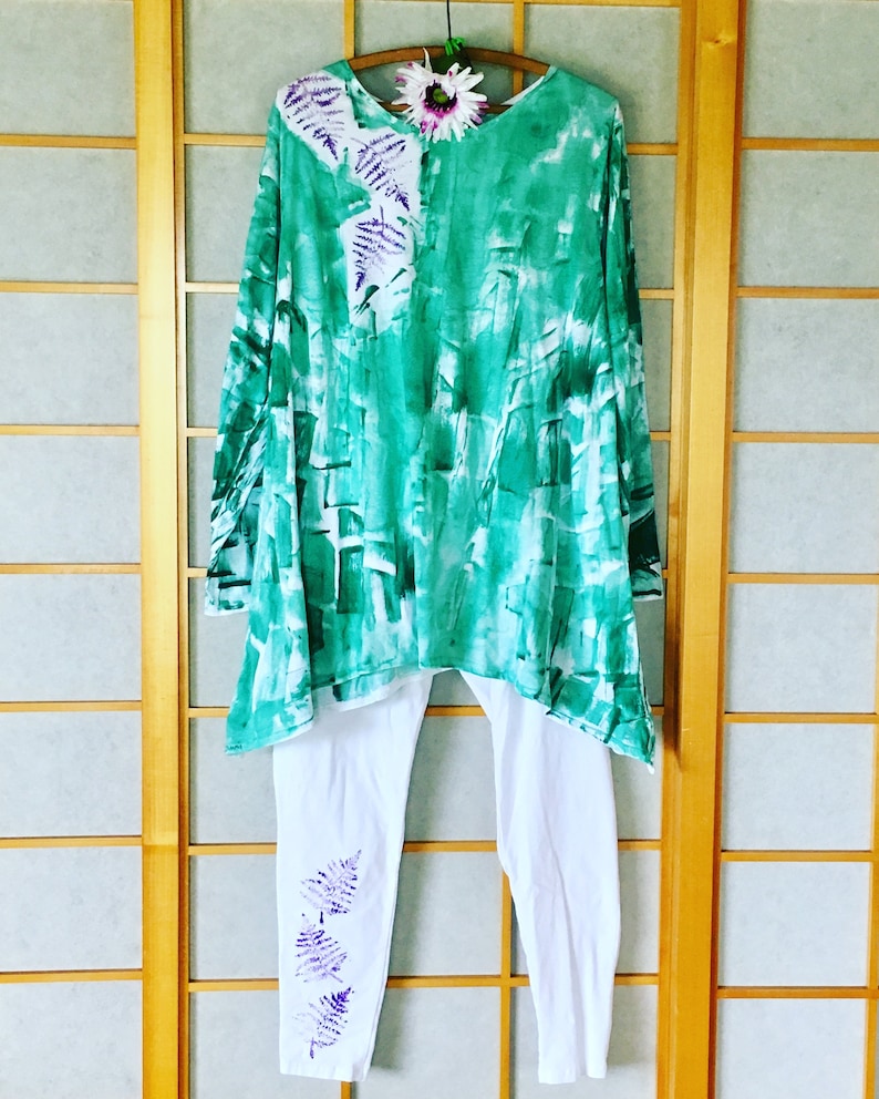 Ferns on spruce with coordinating leggings