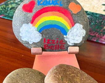 Kaua&#39;i Hawaii garden, home or garden decor art rocks, memorial rocks, personalized gift