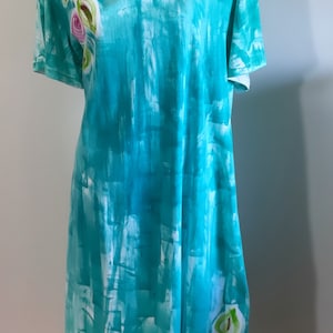 Super sale 30% off ready to ship XL 3X Sale Dress Hand Painted Dress Cotton A line Cover Up Plus Size Dress Hawaii Beach Dress 3X - draped roses