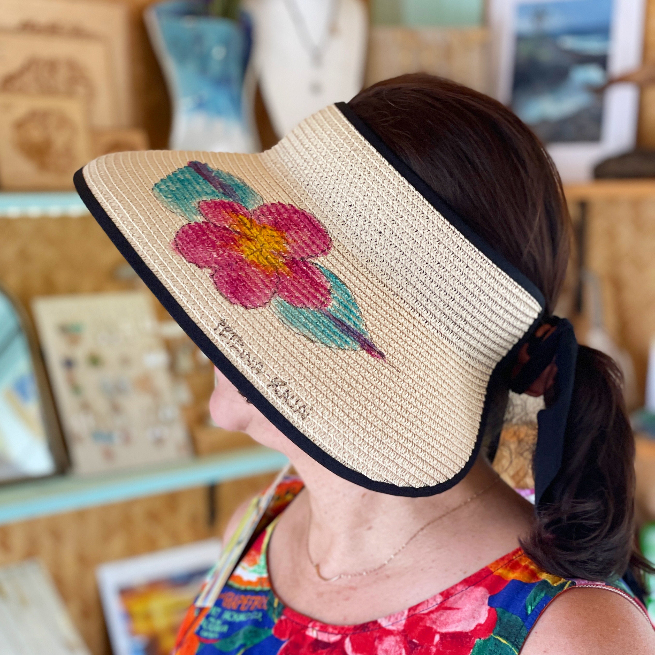 Hawaiian print sun hat deals