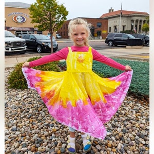 Girls Twirl Dress 2T-8 Ombre Dress Kauai Hawaii Hand Painted Dress Cotton Dress Birthday Dress Valentines Day image 3