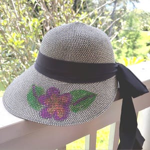 Purple plumeria on the new hat style