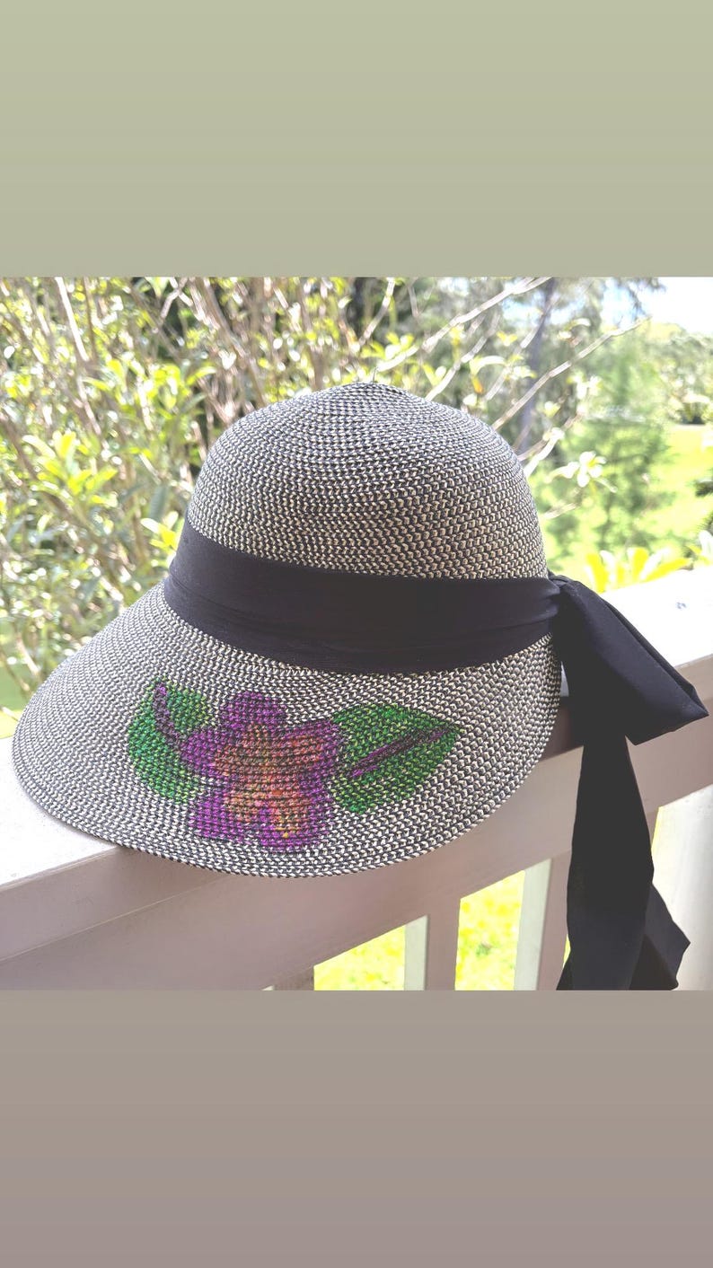 Purple plumeria on the new hat style