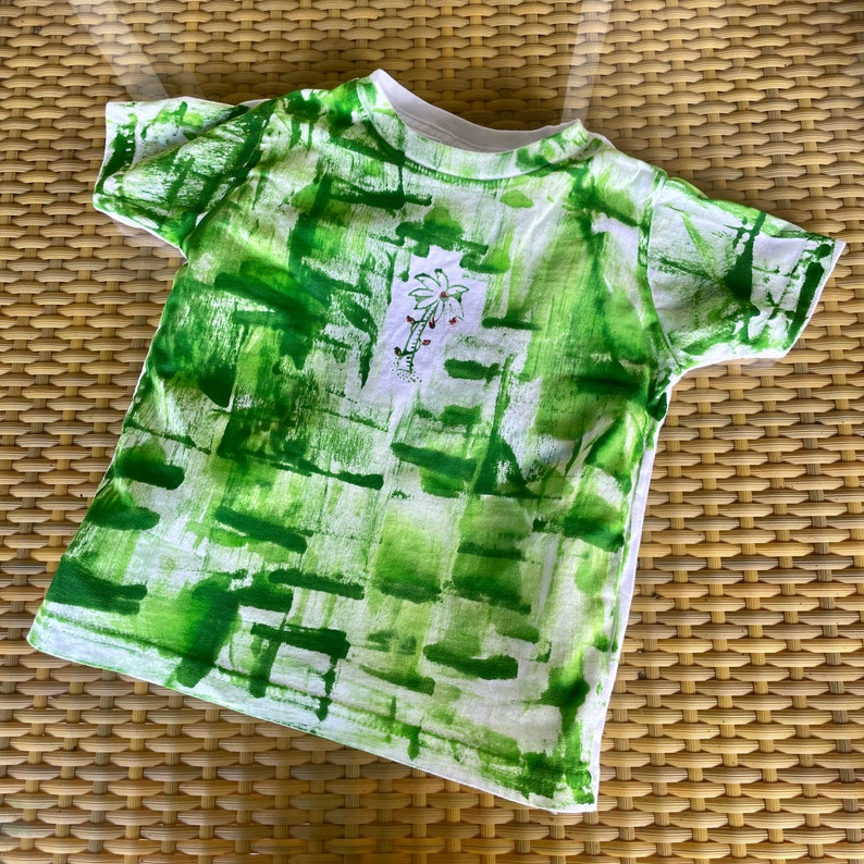 ON SALE Christmas shirt Kids T Shirt Hand Painted Kauai Hand painted Kauai Hawaii hand painted Holiday shirt palm tree green