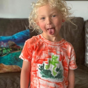 Kids T shirt Gecko shirt  Frog T shirt gecko shirt lizard shirt Hand Painted Kauai Hawaii   6 mo - M 10/12 Critter Shirt Cotton