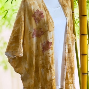 Hand Painted Kimono Asymmetric Kimono Jacket Rayon Ruana Hawaii Kauai ...