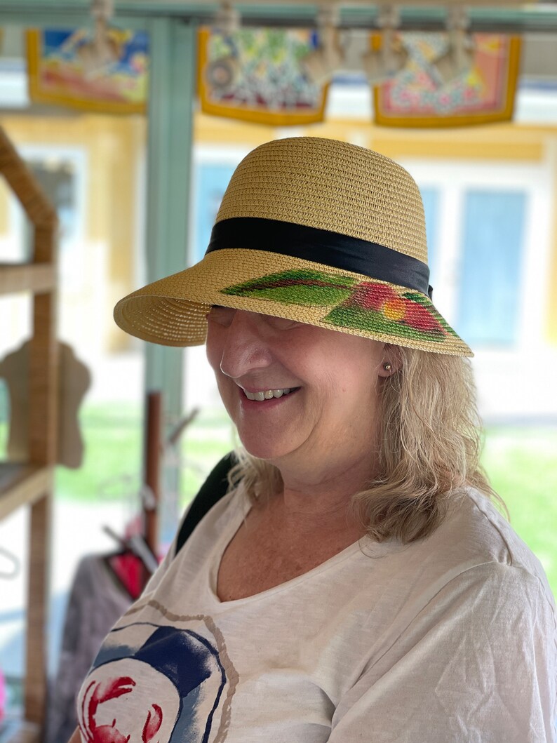 Red anthurium hat