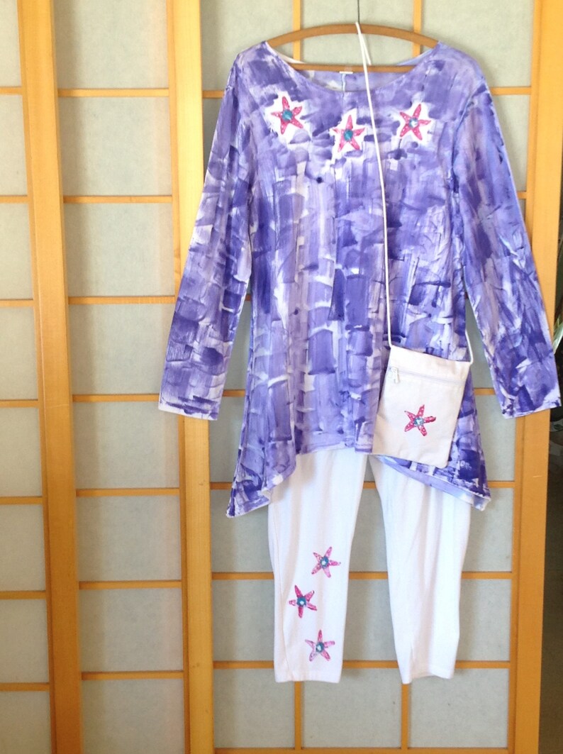 star fish on periwinkle with coordinating leggings