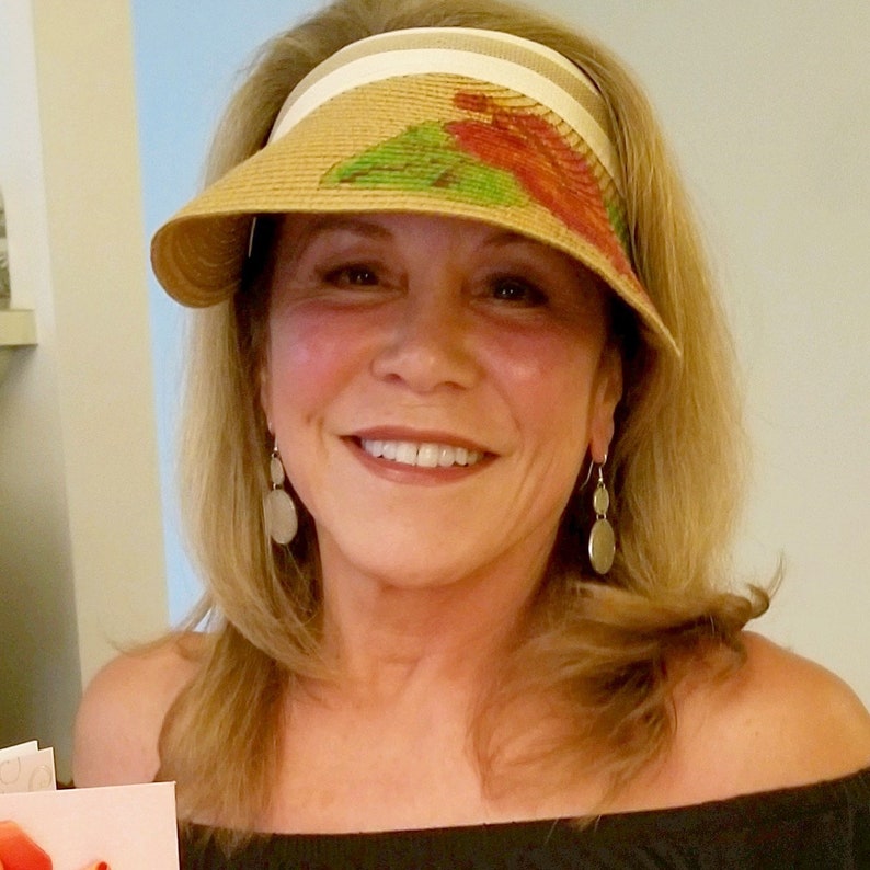 Hand Painted sun hat womans hat straw hat Kauai Hawaii beach Etsy