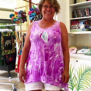 Tank or Short Sleeves Cotton S-3X  Hand Painted Light Cotton Tunic Kauai Hawaii