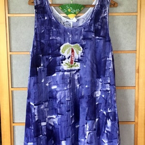 Navy tunic with palm tree