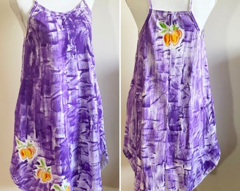 Pocket Beach Dress Cotton Beach Dress Hand Painted Dress Kauai Hawaii Dress S-3X Racerback dress