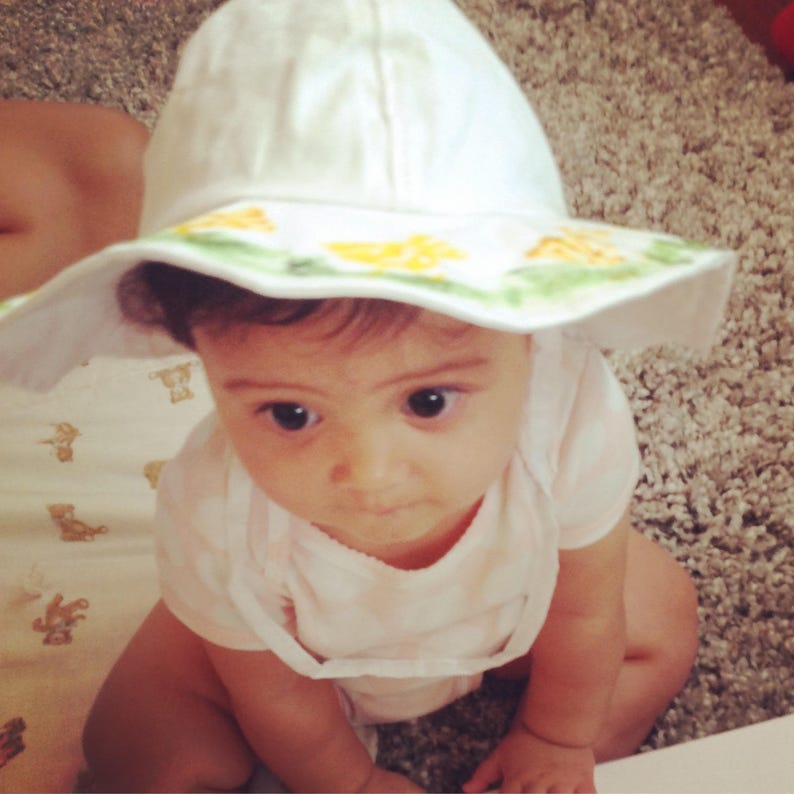 Childs Sun Hat Baby Beach Hat Toddler hat Kauai Hawaii Beach Hat Hand Painted Hat image 7