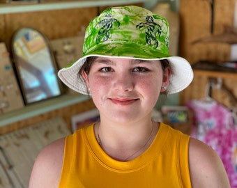 Hand Painted Bucket Hat Adult Bucket Hat Cotton Bucket Hat Hawaii Kauai Hat Beach Hat Turtle hat