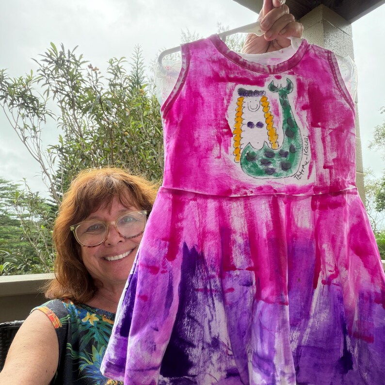 The artiste (me) with one of the mermaid twirl dresses in size 2T only have this size left