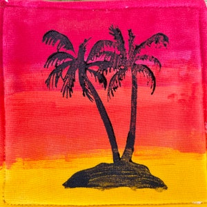 Top Hawaii gift Hand painted Coasters Hawaii home decor Fabric coasters Kauai Hawaii decor house warming wedding gift palm tree