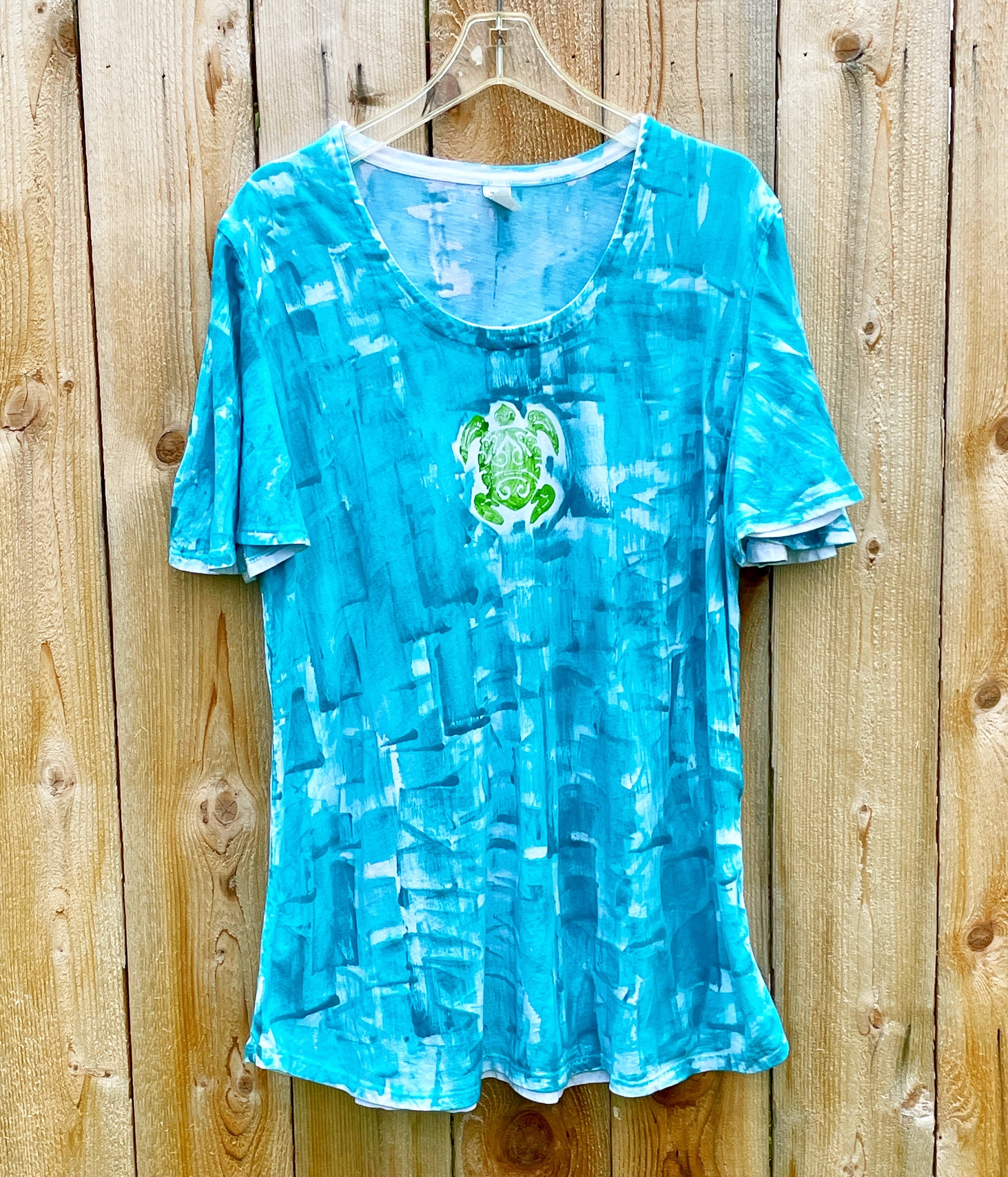 Hand Painted T-Shirt Cotton Tunic Top Petite to Plus Size | Etsy
