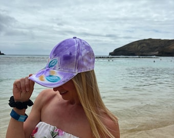 Unisex Hand Painted Cotton Baseball Cap adjustable for adults/big kids from Kaua'i Hawaii