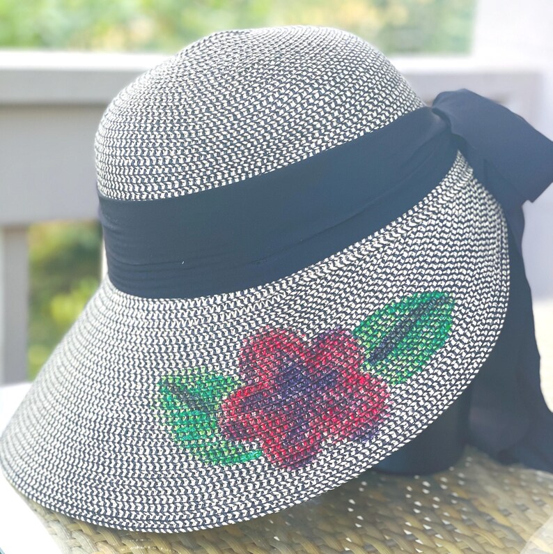 red plumeria on new hat style