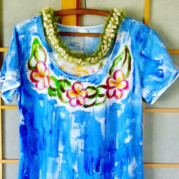 stamp pe size hawaii Dress Dress Hand Plus Woman Aline Cotton Fashion Size