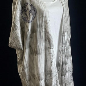 Hand Painted Kimono Asymmetric Kimono Jacket Rayon Ruana Hawaii Kauai ...