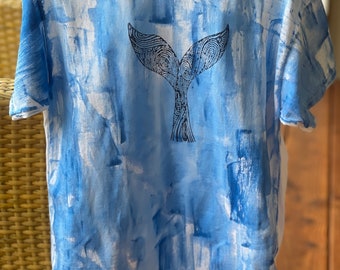 Big Kids T Shirt Sea Life T shirt Hand Painted T Shirt Kauai Hand Painted Hawaii Shirt Kauai made