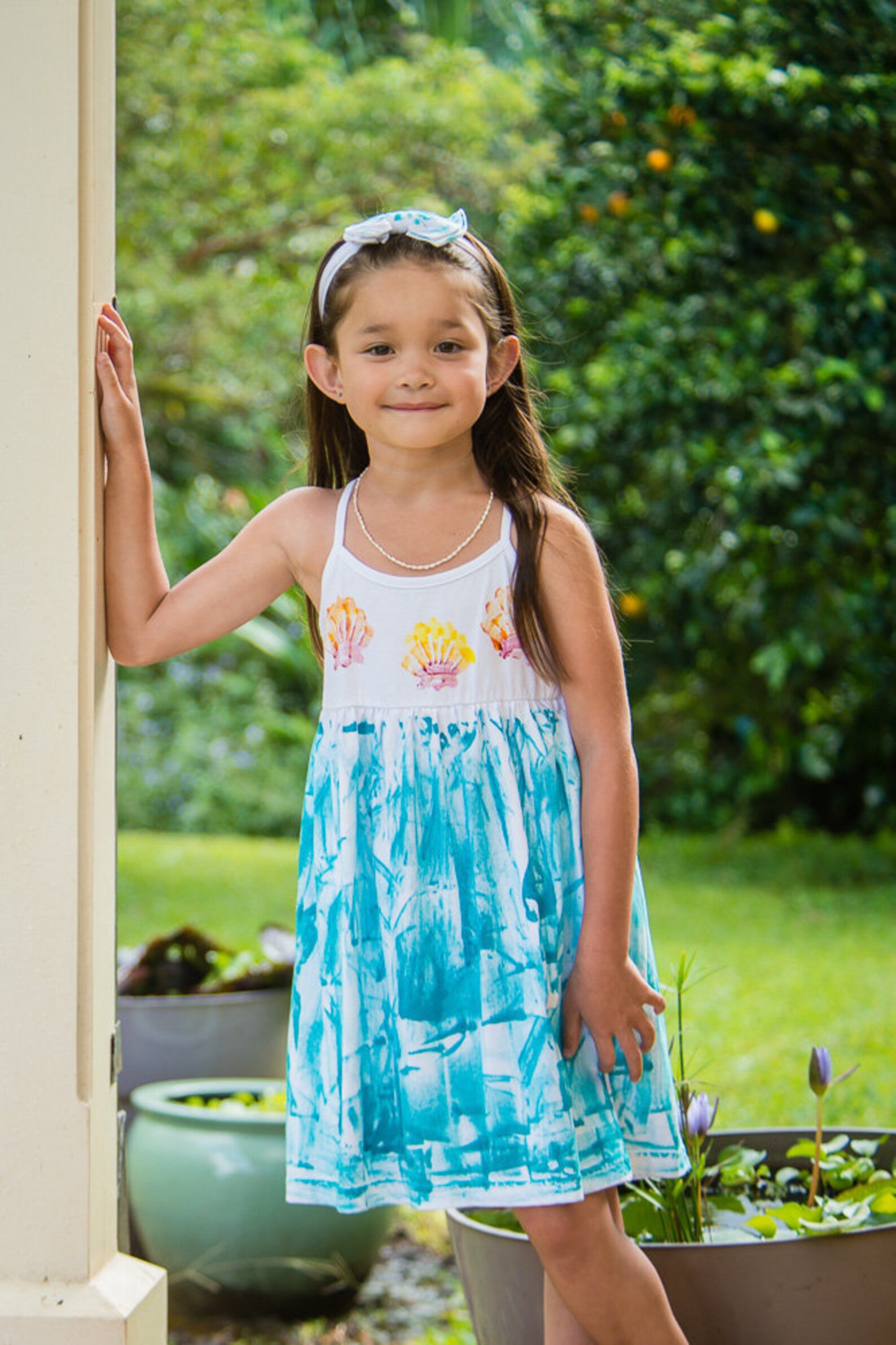 Flower girl beach wedding birthday dress hand painted dress Etsy