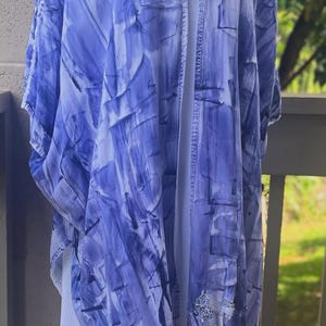 Hand Painted Kimono Asymmetric Kimono Jacket Rayon Ruana Hawaii Kauai ...