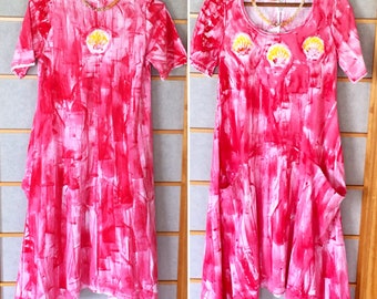 Cotton A line Pocket Dress Pocket Dress S-3X Hand Painted Dress Kauai Dress Hawaii Dress High Low Hem casual elegance