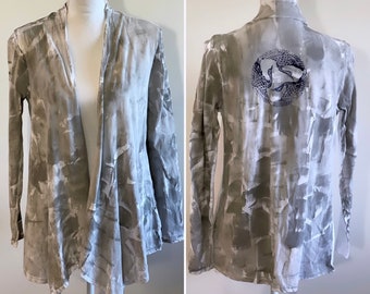 Elegant Drape Jacket S-3X Cotton Jacket Hand painted jacket hand painted topper Kauai Hand Painted Comfy Cozy Jacket