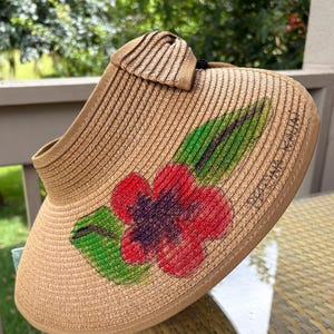 Red plumeria visor