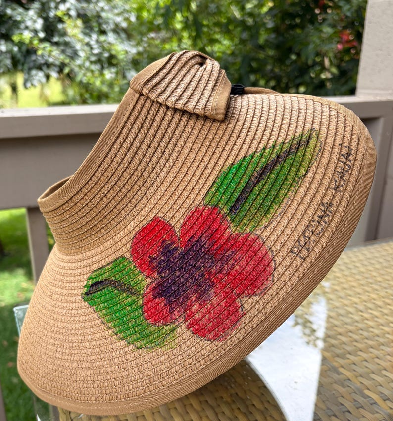 Red plumeria visor