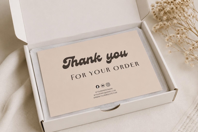 Editable Thank You Card Template | Small Business Order Insert (digital
