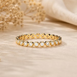 Lab Grown Diamond Eternity Band | Prism Diamond Ring | Lab Created Diamond Ring | 2.2 mm Shank | Wedding Band | Stacking Ring